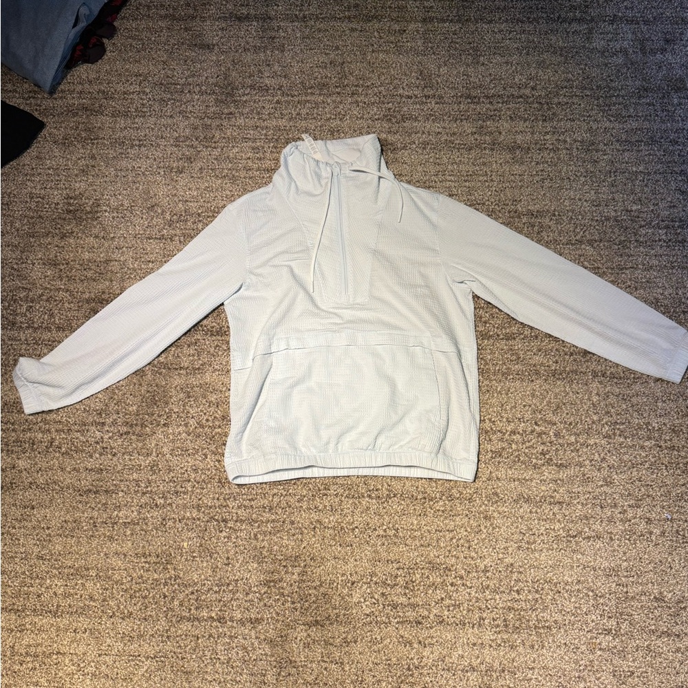 Lululemon Athletica Baby Blue Lightweight Textured Quarter Zip Jacket - Size 8